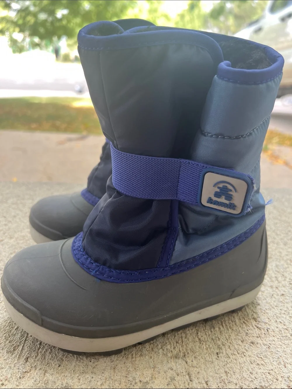 Kamik Navy and Gray Kids Winter Boots